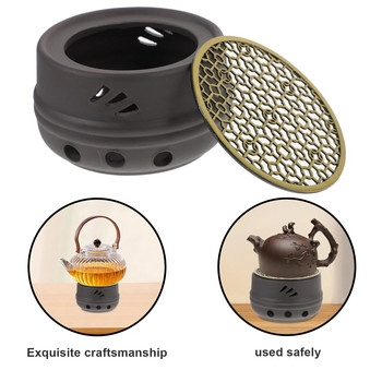 Уред за затопляне на чай Настолен декор Восъчна керамика Нагревател за кафе Нагреватели за затопляне на чайник Лилава глина
