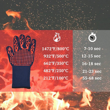 Γάντια BBQ Εξαιρετικά ανθεκτικά στη θερμότητα Πυρίμαχα Θερμαινόμενα Ψήσιμο Μαγείρεμα Φούρνος μικροκυμάτων Bbq Barbacoa Κουζίνα Μπάρμπεκιου Φούρνος Γάντια Γκριλ
