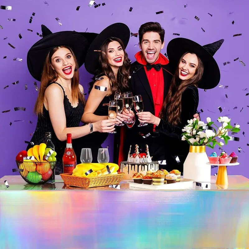 Vaivorykštės staltiesė gimtadieniui, vestuvėms, kalėdinio stalo užtiesalas, vandeniui atsparus, namų dekoras, anti-alyva, lauko piknikas, 54x108 colių, 1vnt.