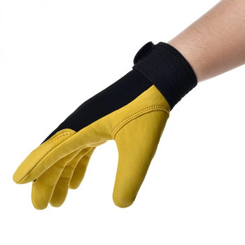 1 чифт кожени ръкавици от свинска кожа Устойчиви на износване Шофиране Работа Ремонт Безопасни ръкавици Сигурност Защита Ръкавици за работа Безопасност при работа