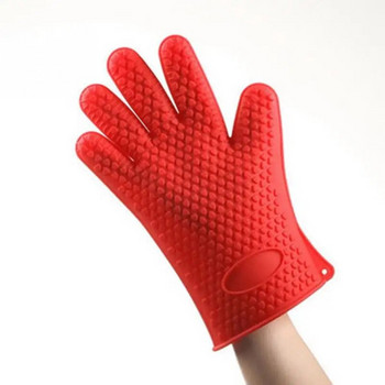 Нова силиконова кухненска ръкавица за фурна Топлоустойчиви дебели ръкавици за готвене BBQ Grill Gadgets Аксесоари Силиконови ръкавици
