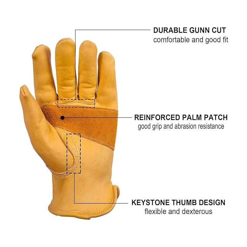 Muške kožne rukavice za teške poslove na otvorenom Motorcikl Vrtna konstrukcija Zaštita ruku Zaštita ruku Radne rukavice od kravlje kože