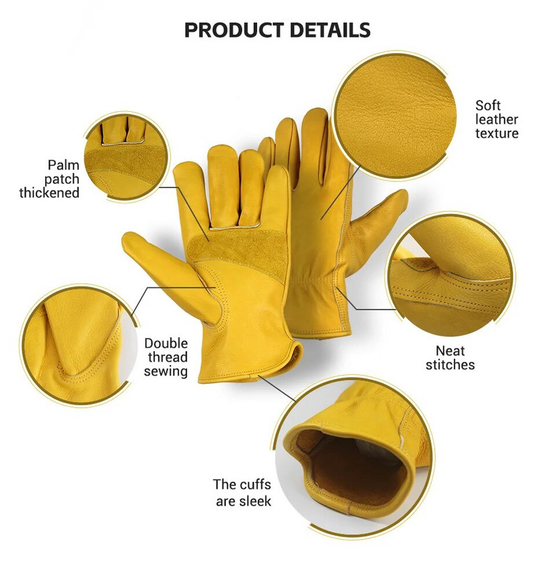 Muške kožne rukavice za teške poslove na otvorenom Motorcikl Vrtna konstrukcija Zaštita ruku Zaštita ruku Radne rukavice od kravlje kože