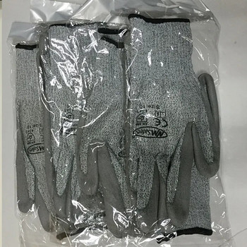 4 чифта устойчиви на порязване защитни работни ръкавици от HPPE Fiber Cut Level 5 Liner Dipped PU защитна работна ръкавица