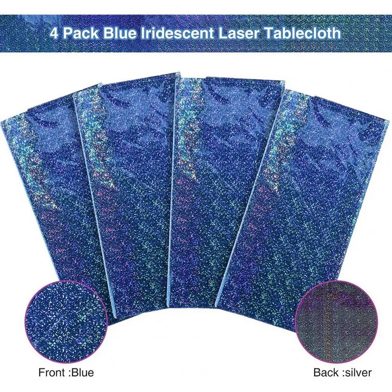 Prelivi stolnjak Vodootporna holografska folija Dekoracija za zabave Rođendan Svadba Vjenčanje Božićni pravokutnik Sjajni pokrivač za stol