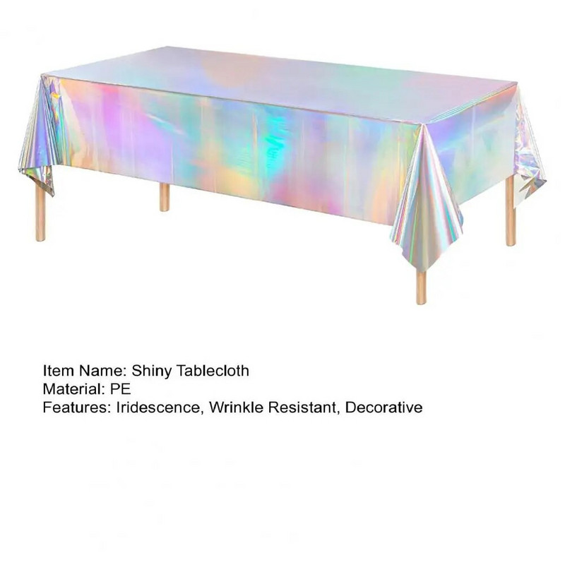 Prelivi stolnjak Vodootporna holografska folija Dekoracija za zabave Rođendan Svadba Vjenčanje Božićni pravokutnik Sjajni pokrivač za stol