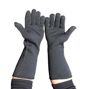 NMSafety Ръкавици с дълъг ръкав, устойчиви на рязане, защита от неръждаема стоманена тел, предпазни, дишащи работни ръкавици против нарязване