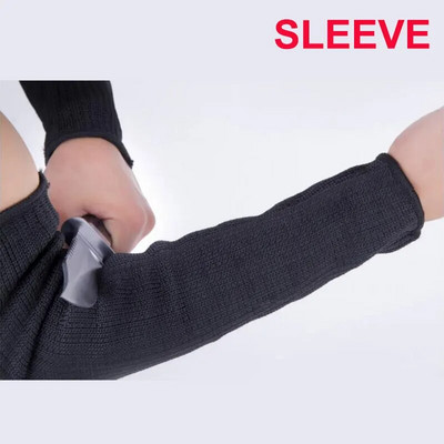 NMSafety hosszú ujjú kesztyű, vágásbiztos védő, rozsdamentes acélhuzal biztonsági vágásgátló, légáteresztő munkakesztyű