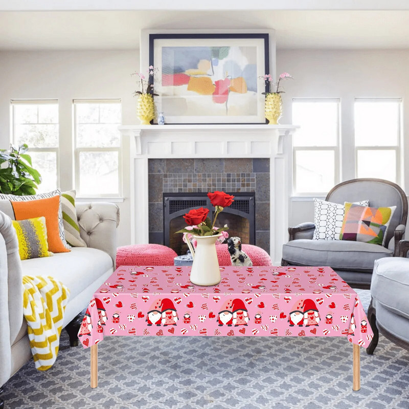 Τραπεζομάντιλο μιας χρήσης Ροζ τριαντάφυλλο Τραπεζομάντιλο Γάμου για την ημέρα του Αγίου Βαλεντίνου Πλαστικό αδιάβροχο κάλυμμα τραπεζαρίας Προμήθεια πάρτι