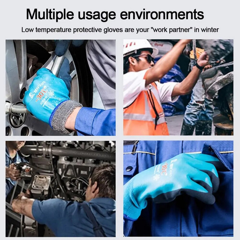 1 pāris unisex termoizklāti ziemas darba cimdi āra sportam, ūdensnecaurlaidīgi, aukstumizturīgi drošības cimdi, dārzkopības cimdi pret aizsalšanu