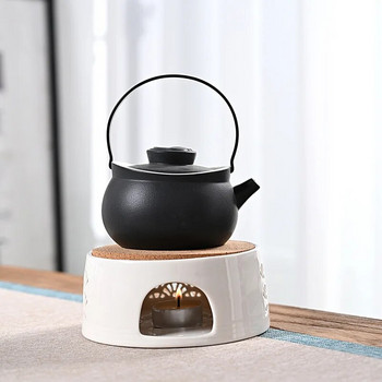 Основа за подгряване на керамичен чайник Основа за подгряване на чай Изолационна основа за затопляне на вода за чай Кафе Нагревател за вода Свещ Държач за нагревателна основа Чайни прибори
