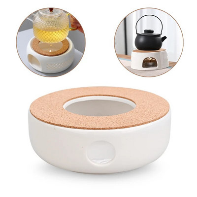 Основа за подгряване на керамичен чайник Основа за подгряване на чай Изолационна основа за затопляне на вода за чай Кафе Нагревател за вода Свещ Държач за нагревателна основа Чайни прибори