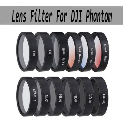 Обектив с филтър за камера за Phantom 3 4K Advanced Standard CPL ND4/8/16/2 UV Polarizer Star CPL професионален филтър за DJI Phantom