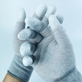 12 чифта/чанта Антистатични ръкавици PC компютър ESD Безопасни универсални работни ръкавици Електронни противоплъзгащи се за защита на пръстите