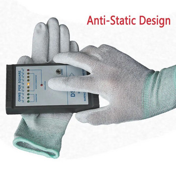 12 чифта/чанта Антистатични ръкавици PC компютър ESD Безопасни универсални работни ръкавици Електронни противоплъзгащи се за защита на пръстите