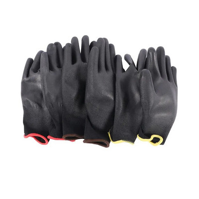 Nylon 6 Pairs Builders Palm Coating Grip Work Glove Safety Gloves Protection Garden Supplies