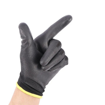 Nylon 6 Pairs Builders Tenyérbevonat bevonatú markolat Munkakesztyű Biztonsági kesztyű Védelem Kerti kellékek