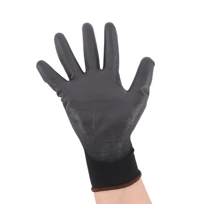 Nylon 6 Pairs Builders Tenyérbevonat bevonatú markolat Munkakesztyű Biztonsági kesztyű Védelem Kerti kellékek