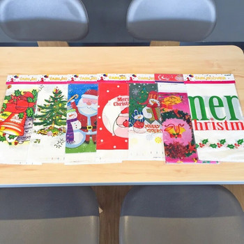 180*110cm Παραλληλόγραμμο PVC Χριστουγεννιάτικο τραπεζομάντιλο Άγιου Βασίλη εμπριμέ Τραπεζομάντιλο Πρωτοχρονιάτικο Χριστουγεννιάτικο Δείπνο Διακοσμήσεις μιας χρήσης