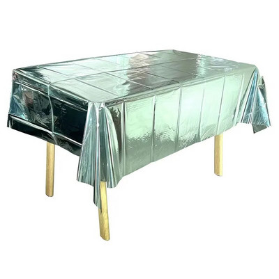 1kom jednokratni stolnjak sa svjetlucavim stolom za rođendan, pravokutni stolnjak za vjenčanje, rođendan, pravokutni PVC vodootporan