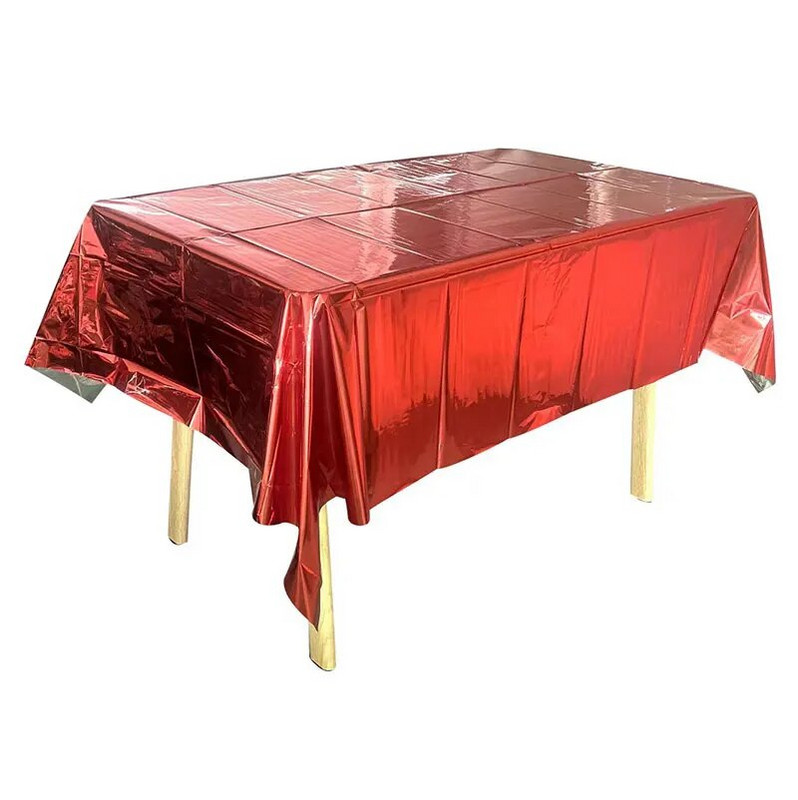 1kom jednokratni stolnjak sa svjetlucavim stolom za rođendan, pravokutni stolnjak za vjenčanje, rođendan, pravokutni PVC vodootporan