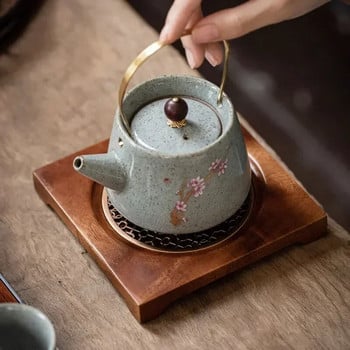 Аксесоари Сервиз за чай Fu Домакинска подложка Поднос Основа Занаяти Поставка за саксия Дървена подложка Поддържаща церемония Kung