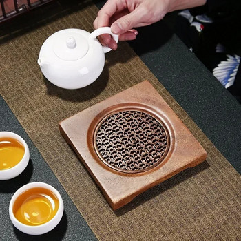 Аксесоари Сервиз за чай Fu Домакинска подложка Поднос Основа Занаяти Поставка за саксия Дървена подложка Поддържаща церемония Kung