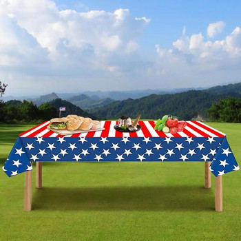 Покривка за Деня на паметта Покривка със звезди и ивици с патриотична тема Еднократна покривка за маса за Декорация на Деня на паметта