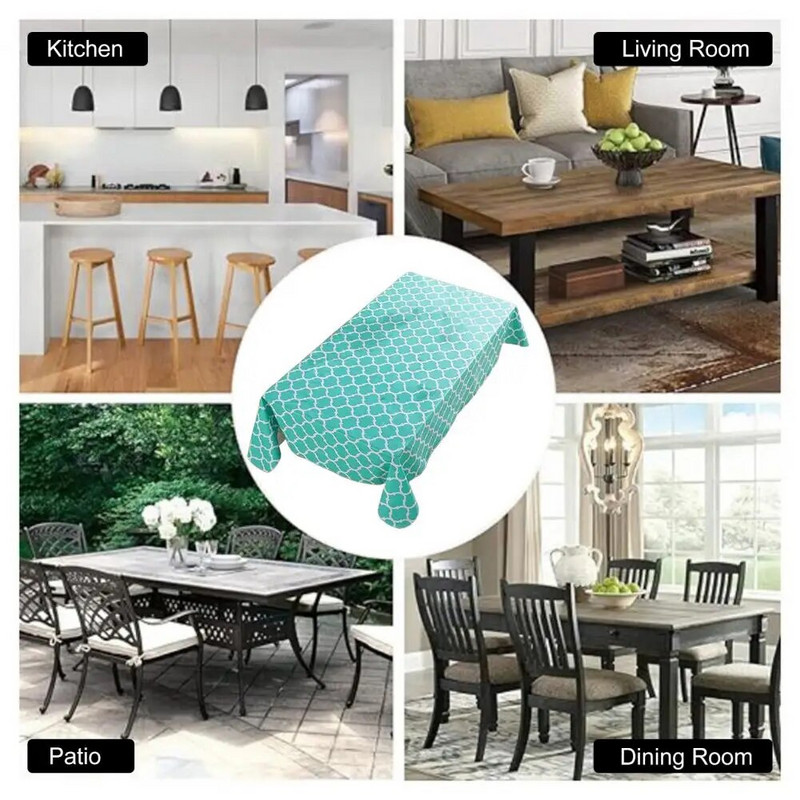 Tartós étkezőasztal huzat Vízálló, nyomtatható terítő beltéri kültéri használatra Újrafelhasználható téglalap alakú asztalvédő étkezéshez