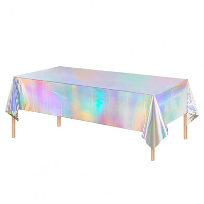 Tartós fényes eldobható asztaltakaró letörölhető asztalterítő diszkó Bachelorette Iridescence terítő összegyűjtő kellékek