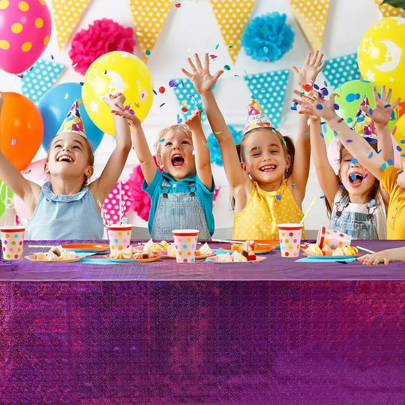 Tartós fényes eldobható asztaltakaró letörölhető asztalterítő diszkó Bachelorette Iridescence terítő összegyűjtő kellékek