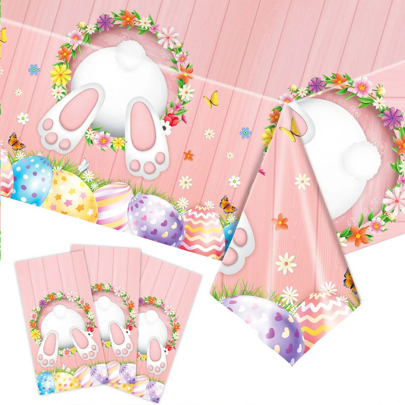 Uskrsni stolnjak za jednokratnu upotrebu 137X274 cm Tematske potrepštine za zabave 2024. Proljetna uskršnja zabava Baby Shower Pokloni za dječju rođendansku zabavu