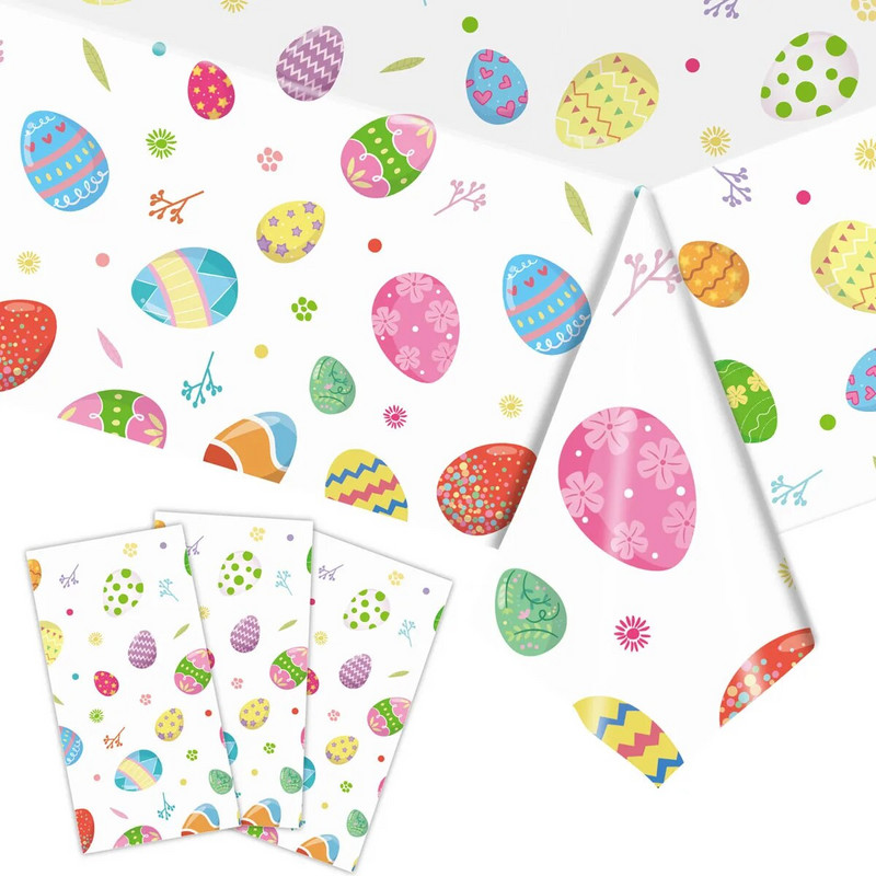 Uskrsni stolnjak za jednokratnu upotrebu 137X274 cm Tematske potrepštine za zabave 2024. Proljetna uskršnja zabava Baby Shower Pokloni za dječju rođendansku zabavu