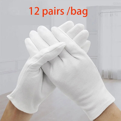 12 ζεύγη εργάσιμου σερβιρίσματος Φορέστε ανθεκτικά προστατευτικά γάντια χεριών Βαμβακερά μείγματα μανικιούρ Αντιολισθητική ασφάλιση εργασίας