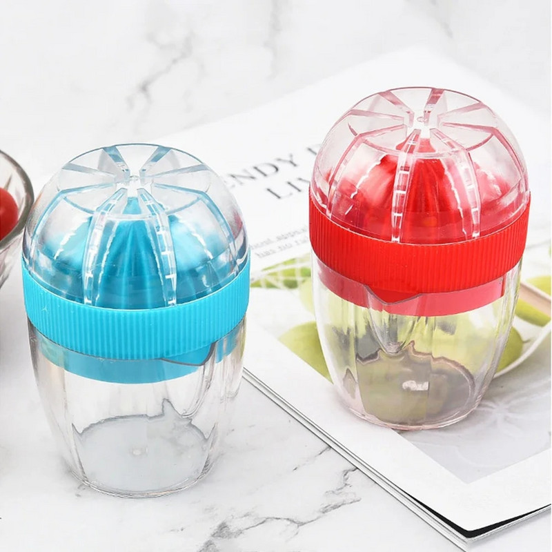 Plastični cijedilac limuna s poklopcem, ručni sokovnik za limun, čašica za prešanje naranče, cijedilac za citruse, ručni cijedilac za sok od limuna i naranče