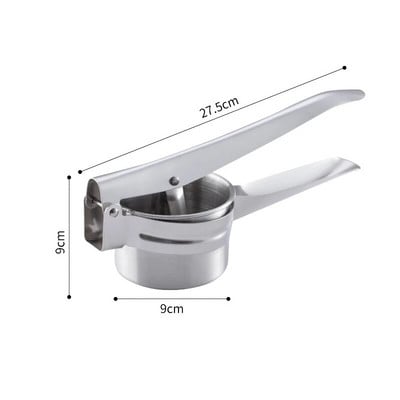 Roostevabast terasest kartulipudrupurusti puu-köögiviljapressi mahlapress purusti pressija majapidamisköögis toiduvalmistamise tööriistad