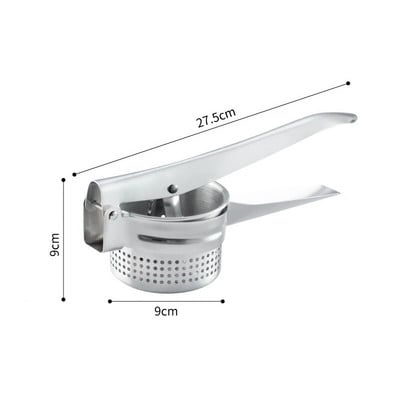 Roostevabast terasest kartulipudrupurusti puu-köögiviljapressi mahlapress purusti pressija majapidamisköögis toiduvalmistamise tööriistad