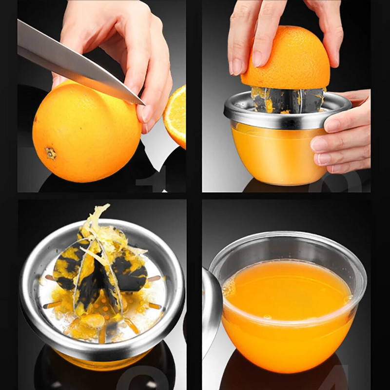 Rankinė sulčiaspaudė Fruit Masher 304 nerūdijančio plieno citrusinių apelsinų sulčiaspaudė Neapdorotų rankomis spaustų sulčių aparato virtuvės priedai
