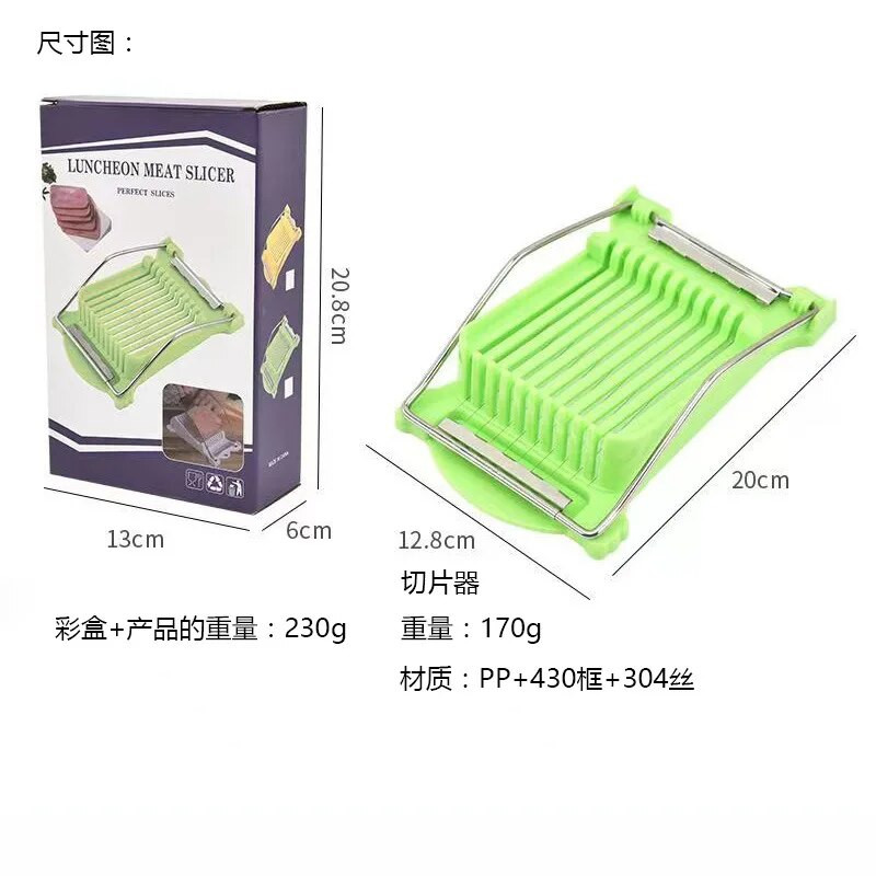 Nerūsējošā tērauda 10 stiepļu pusdienu gaļas griezējs Daudzfunkcionāls pārtikas griezējs Pusdienu gaļas griezējs Šķiņķi surogātpasta siera griezējs Virtuves sīkrīki