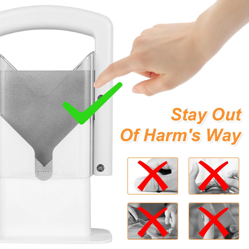 Kézi kenyérszeletelő Bagel Guillotine szeletelő rozsdamentes acél biztonsági fogantyúval Háztartási pirítósszeletelő Konyhai pékáru tartozékok