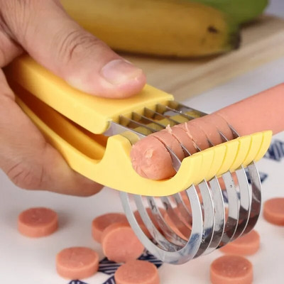 Креативна кухненска джаджа 201 Банан, шунка, наденица и краставица от неръждаема стомана могат да се нарязват на филийки