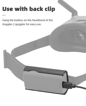 Преносим захранващ кабел за зареждане за DJI Goggles 2 Flight Glasses Захранваща линия + Задна скоба за DJI Avata Drone Battery Drone