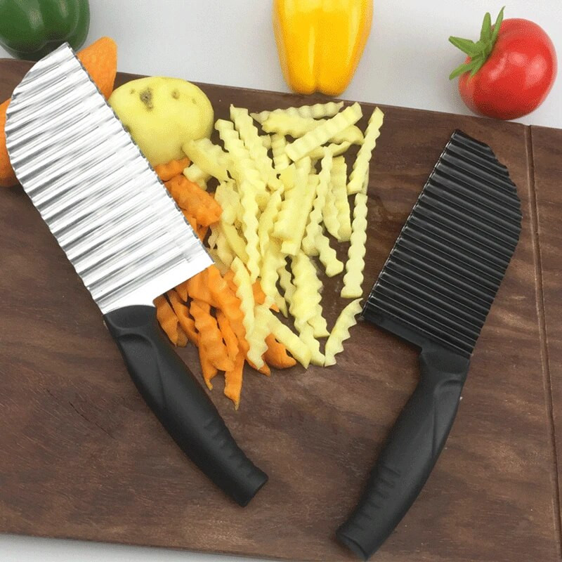 Ανοξείδωτο ατσάλι κυματιστή πατάτα κοπής λαχανικών και φρούτων κυματοειδές μαχαίρι κοπής πλισέ τηγανιτές πατάτες σαλάτα κοπή πατάτας