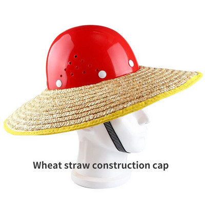 Κράνος ασφαλείας εργοτάξιο αντηλιακό και αντηλιακό ψάθινο καπέλο αναπνεύσιμο ακέφαλο ψάθινο καπέλο σιταριού