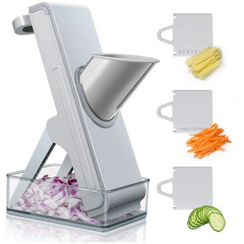 Машината за нарязване е подходяща за кухня и резачка за зеленчуци, регулируема дебелина, безопасна жулиена и резачка, резачка за зеленчуци