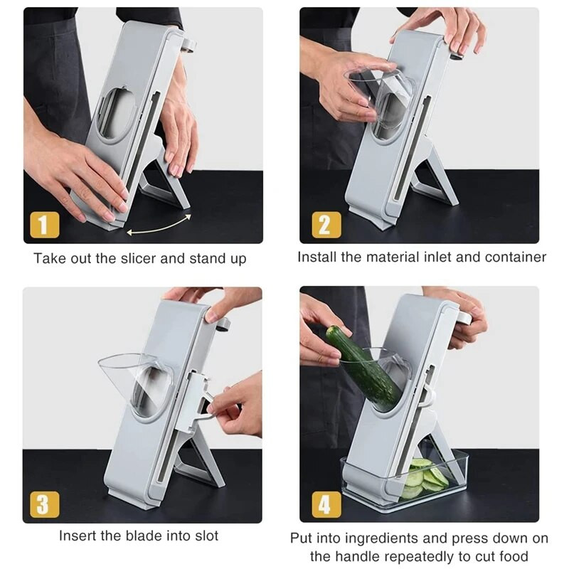Mașina de feliere este potrivită pentru bucătărie și tocator de legume Grosime reglabilă sigură Julienne și feliere Mașină de feliat legume