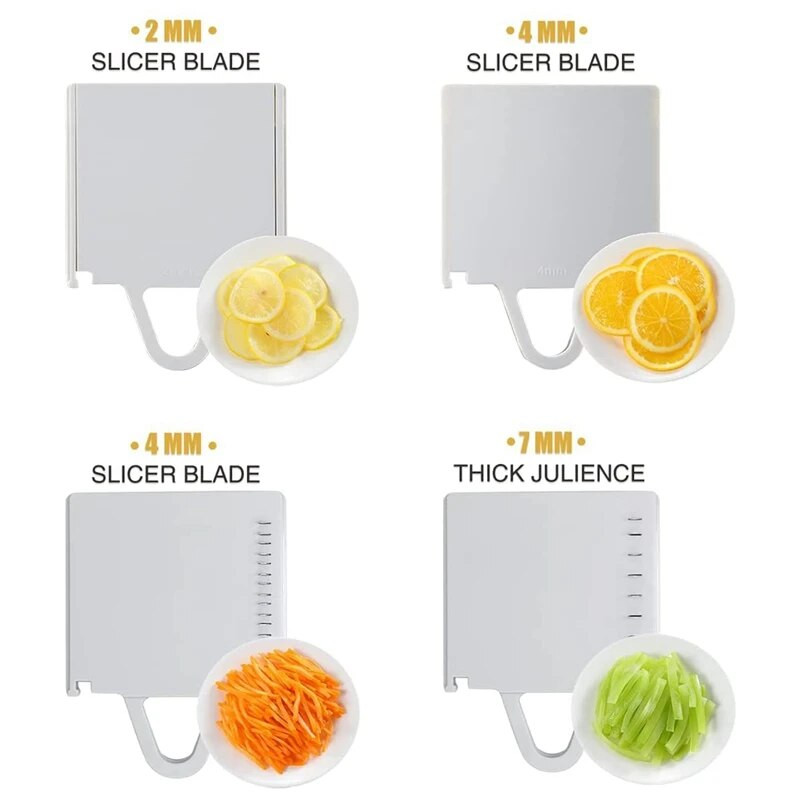 Mașina de feliere este potrivită pentru bucătărie și tocator de legume Grosime reglabilă sigură Julienne și feliere Mașină de feliat legume