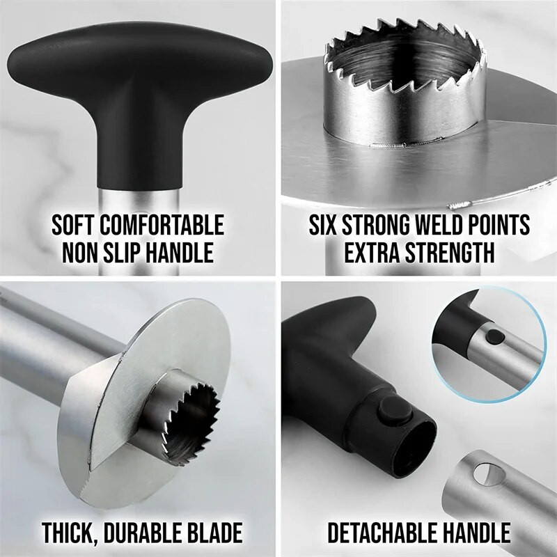 Tăiător și curățător de ananas, Coer de fructe, Accesorii pentru ustensile de bucătărie, Cutter din oțel inoxidabil, Instrument de tăiat fructe