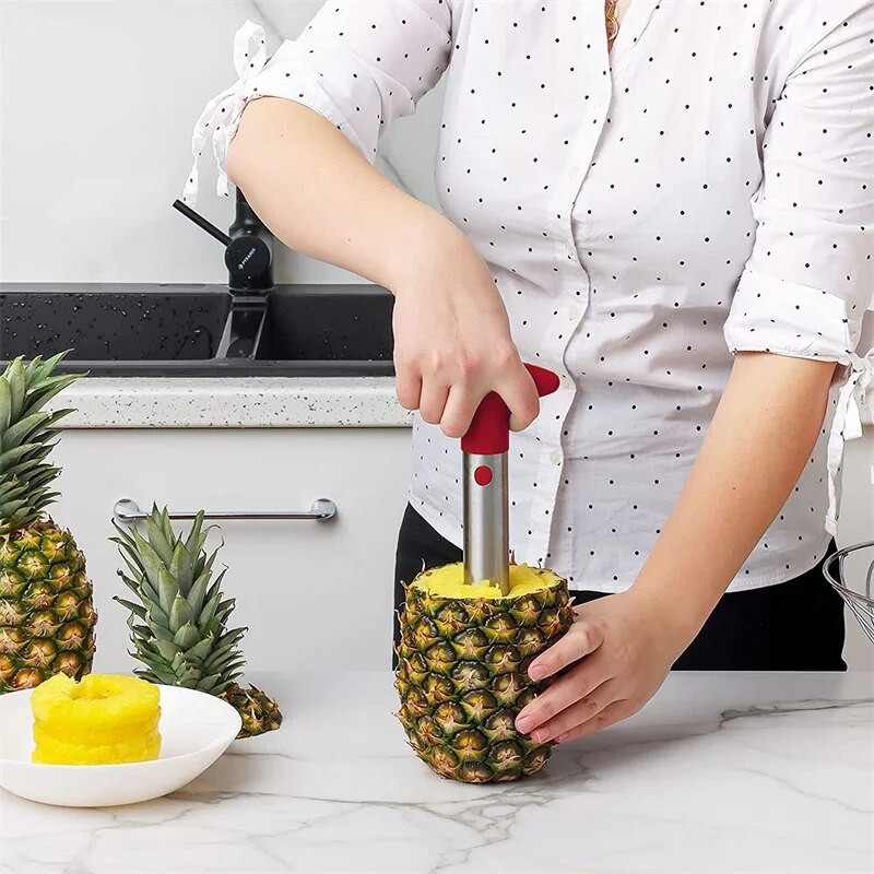 Tăiător și curățător de ananas, Coer de fructe, Accesorii pentru ustensile de bucătărie, Cutter din oțel inoxidabil, Instrument de tăiat fructe