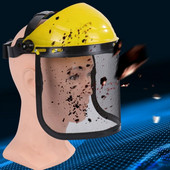 Állítható láncfűrész sisak Új fémhálós szivacs bélés Biztonsági sisak fröccsenés megelőzése Légáteresztő védőmaszk kültéren